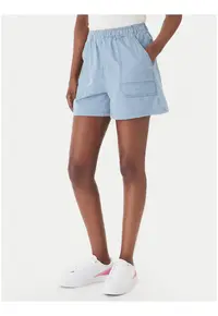 Pantaloni scurti dama - alb - bumbac - casual - fara inchidere -