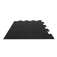 Placă de pardoseală sport Puzzle 10mm - 106x106cm - Piesă de colț neagră