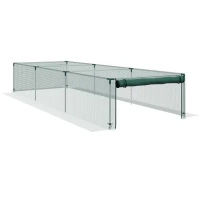 Outsunny Plasă de protecție pentru plante, protecție pentru legume, ușă cu fermoar, cadru din oțel, 125x125x62,5 cm, Grün/Silber | Aosom Romania