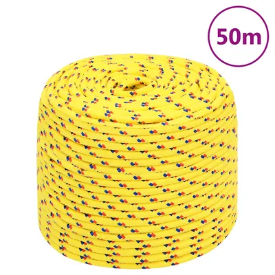 vidaXL Frânghie de barcă, galben, 6 mm, 50 m, polipropilenă