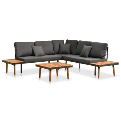 Gossi set mobilier de gradina cu perne, 4 piese, lemn masiv de acacia