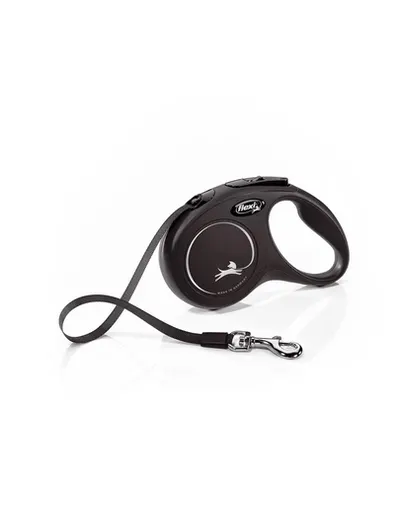 FLEXI New Classic lesa automata cu banda pentru caini, negru, marimea S, 5 m