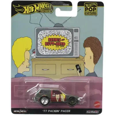 Masinuta Hot Wheels Premium - Real Riders Pop Culture, Beavis and Butthead Packin Pacer 77, 1:64