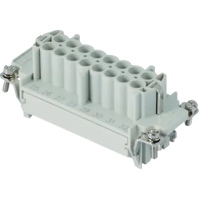 Contector industrial Mama - 77X27 - 16P + E 16A 500V / 6kV / 3 - CRIMP CONNECTION - GRI