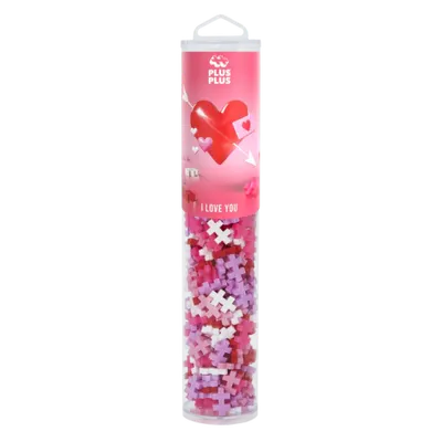 Set constructie Plus-Plus, tub 240 piese, I Love You Mix, culorile iubirii