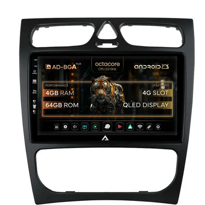Navigatie Mercedes Benz C-Class W203 (2000-2005), Android, A-Octacore 4GB RAM + 64GB ROM, 9 INCH - AD-BGA9004+AD-BGRKIT416