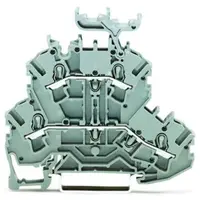 Double-deck terminal block; Through/through terminal block; L/L; with marker carrier; suitable for Ex e II applications; for DIN-rail 35 x 15 and 35 x 7.5; 2.5 mm²; Push-in CAGE CLAMP®; 2,50 mm²; gray