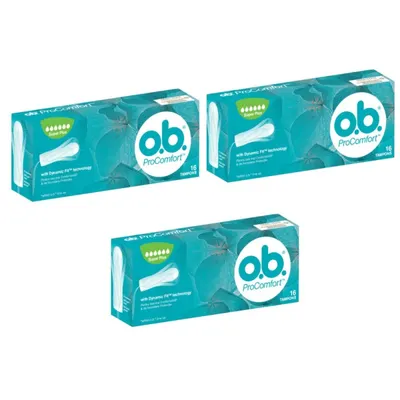 Tampoane OB Procomfort, 16 Bucati / Cutie, 3 Cutii