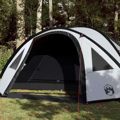 Gossi cort camping cupola 4 persoane alb, tesatura opaca, impermeabil