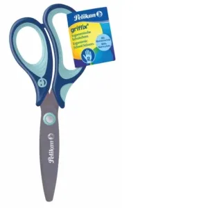 Foarfecă Griffix pentru dreptaci, maner de plastic, albastru, lungime 15 cm, vrac