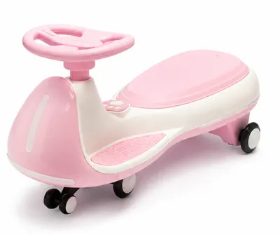 Vehicul electric tip PlasmaCar pink pentru copii Nichiduta, design sportiv fara pedale, volan ergonomic, echipat cu 2motoare performante, acumulator de 12V 4.5AH