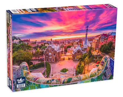 Puzzle Black Sea din 1000 de piese - Apus peste Barcelona