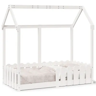 Gossi cadru pat tip casa pentru copii alb 70x140 cm lemn masiv de pin