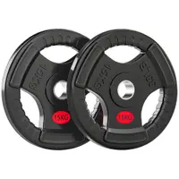 SPORTNOW Set Discuri Greutăți 2x15 kg cu Orificiu 5 cm și 3 Mânere | Aosom Romania