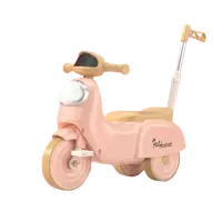 Motocicleta cu pedale pentru copii Nichiduta 3in1 Fast Pink cu maner parental detasabil,far cu lumina LED,muzica,spatiu de depozitare,structura stabila,sistem antirasturnare,roti rezistente,unghi de viraj limitat