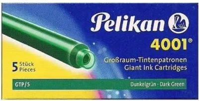 Cartuse cerneala Pelikan - lungi, 5 buc., verde inchis