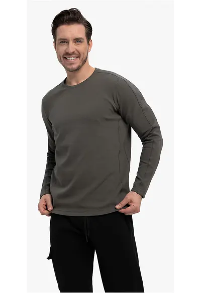 Tricou barbati cu maneci lungi L-Far - gri - Gri