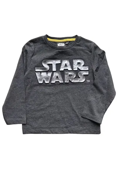 Tricou cu maneca lunga - Star Wars - gri - bumbac