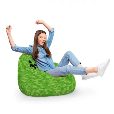 Fotoliu Puf Bean Bag tip Para XL Minecraft Creeper
