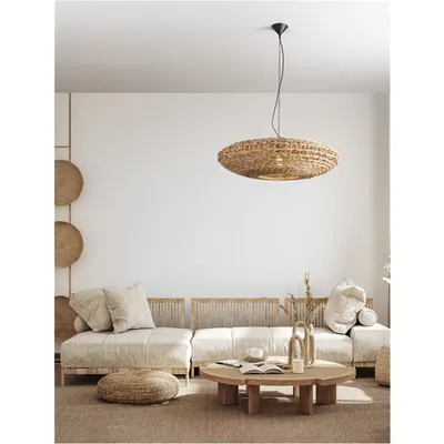 Lampa suspendata BOLA Dried Water Hyacinth Negru Fabric Wire & Baza LED E27 1x12W 230V Fara bec IP20