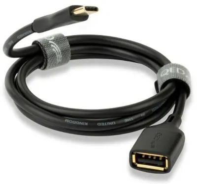 Cablu QED - Connect QE8194, USB-A/USB-C, 0.75m, negru