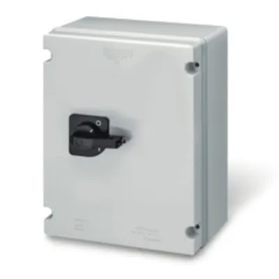 Intrerupator separatorn100A 3P IP55 BS 370x450x180mm KF2 IK09 EMERGENCY YELLOW/RED FUSE: BS GW 650°C