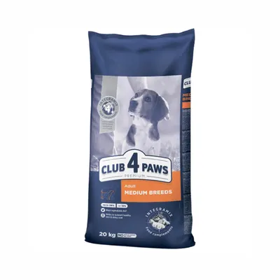 Club 4 Paws Adult Mediu, pui, 20kg: 24/13 proteine/grăsimi, Omega 3 și 6