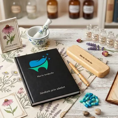 Cadou pentru Dentist - Agenda personalizata + set scris