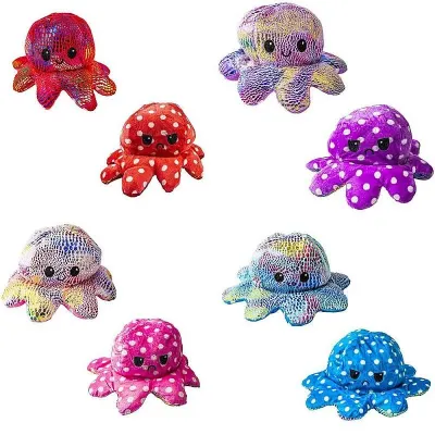 Caracatita reversibila din plus, exprima emotii, 20 cm