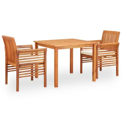 Gossi set mobilier de exterior cu perne 3 piese, lemn masiv de acacia