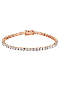 Bratara placata cu aur de 14K si decorata cu zirconia - Auriu rose