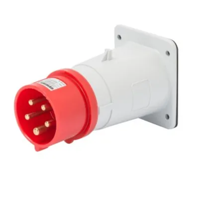 Stecher fisa industriala fixa - IP44 - 3P+E 16A 380-415V 50/60HZ - RED - 6H - Strangere cu surub