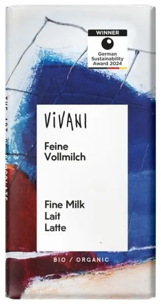 Bio fin ciocolată cu lapte, 12.5 g, Vivani