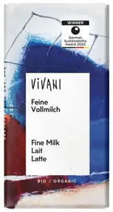 Bio fin ciocolată cu lapte, 12.5 g, Vivani