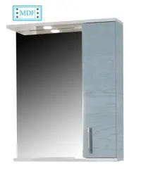 Dulap baie suspendat seria 020 cu oglinda, front MDF, montat, bleu rustic, 55x71 cm