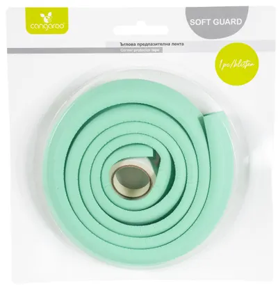 Bandă de protecție pentru colțuri Cangaroo - Soft Guard, Mint, 2 m