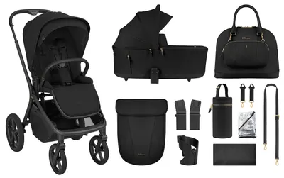 Cărucior combinat 2 în 1 pentru bebeluși KikkaBoo Platinum – Goya, Noir