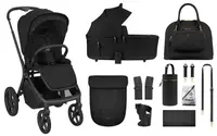 Cărucior combinat 2 în 1 pentru bebeluși KikkaBoo Platinum – Goya, Noir