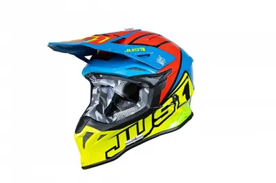 Casca motocross atv JUST1 J39 Thruster, culoare galben albastru, marime L