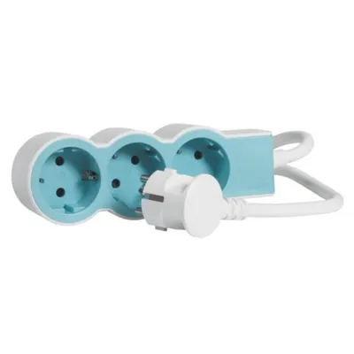 Prelungitor Sch 3x2p+t Standard 1,5m 1,5mm2 Alb/albastru