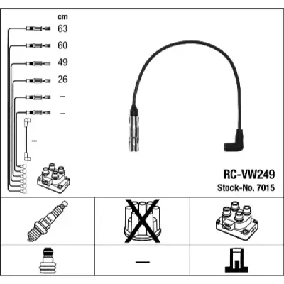 Set cablaj aprindere NGK 7015