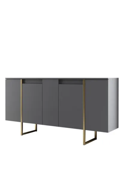 Comoda LUXE, antracit + auriu, 160x35x80 cm