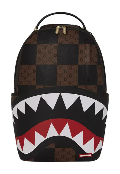 Rucsac unisex cu imprimeu - Alb/Negru/Maro pamantiu