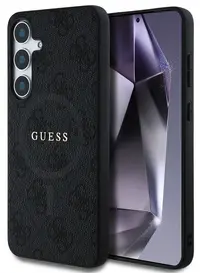 Husă Guess - Leather, Galaxy S25 Plus, MagSafe, negru
