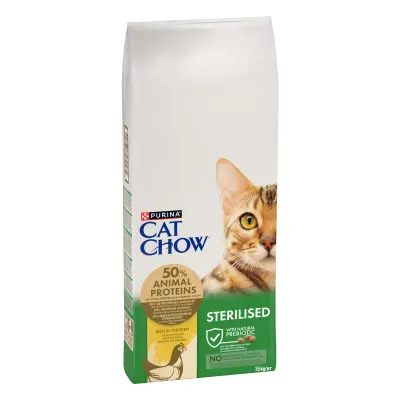 Hrana uscata pentru pisici Cat Chow Sterilised, Pui 15kg