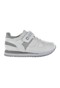 Pantofi sport cu inchidere velcro si imprimeu logo - Gri deschis