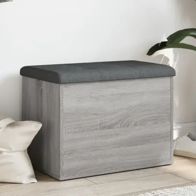 vidaXL Bancă de depozitare, gri sonoma, 62x42x45 cm, lemn prelucrat