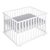 Țarc pentru copii alb cu roți 100x75 cm Style – Roba