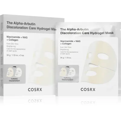 Cosrx The Alpha-Arbutin Discoloration Care mască hidrogel pentru uniformizarea nuantei tenului 3x34 g