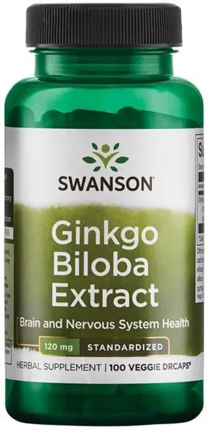 Ginkgo Biloba Extract, 120 mg, 100 capsule, Swanson